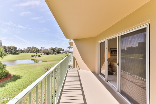 balcony with a water view