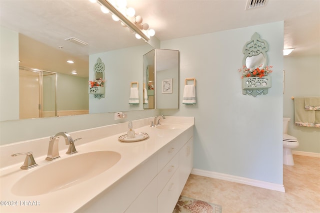 full bathroom with visible vents, a sink, and toilet