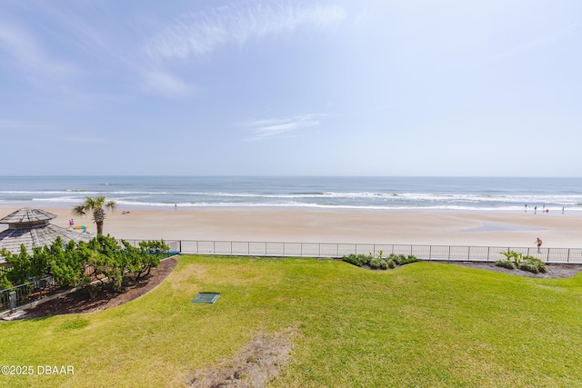 water view with local beach and fence