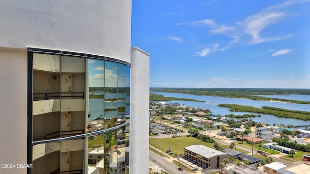 balcony with a water view