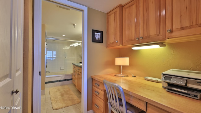 office area featuring light tile patterned floors