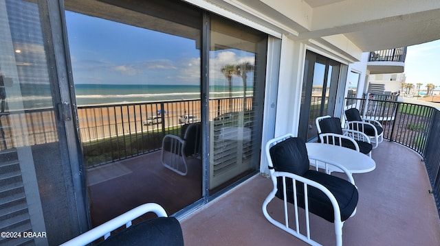 balcony with a water view