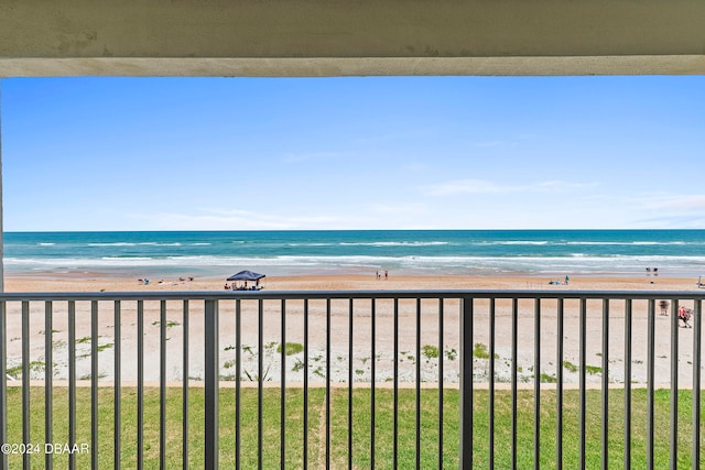 property view of water featuring a view of the beach