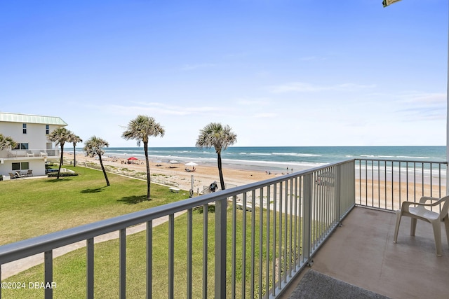 815 Ocean Shore Blvd Unit U1B, Ormond Beach, FL 32176 - balcony featuring view of water and beach