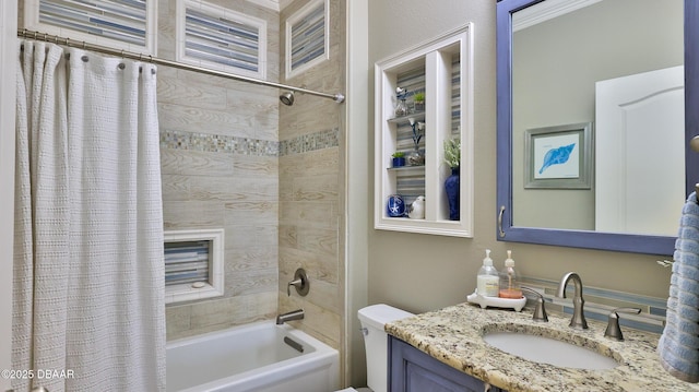 3368 Marsili Ave, New Smyrna Beach, FL 32168 - full bathroom featuring shower / bath combo with shower curtain and vanity