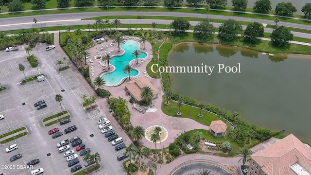 3368 Marsili Ave, New Smyrna Beach, FL 32168 - bird's eye view of a pool and a large body of water