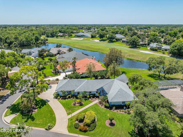 203 Prestwick Dr, New Smyrna Beach, FL 32168 - aerial view of residential area with a large body of water and a golf course