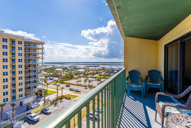 balcony with a water view