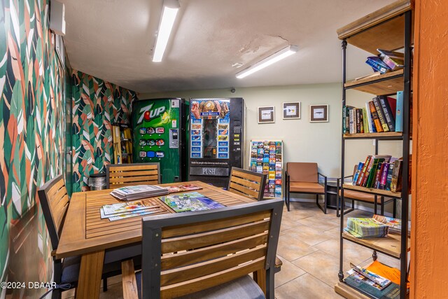 interior space featuring tile patterned flooring