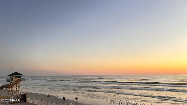 property view of water with a beach view