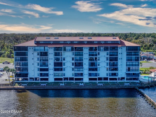 view of property with a water view