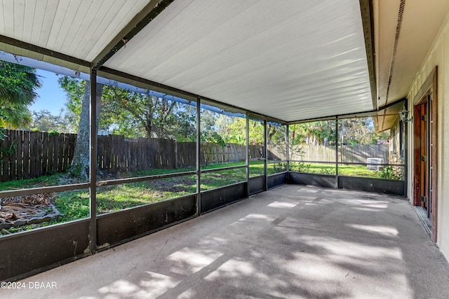 view of unfurnished sunroom