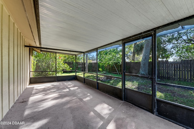 view of unfurnished sunroom