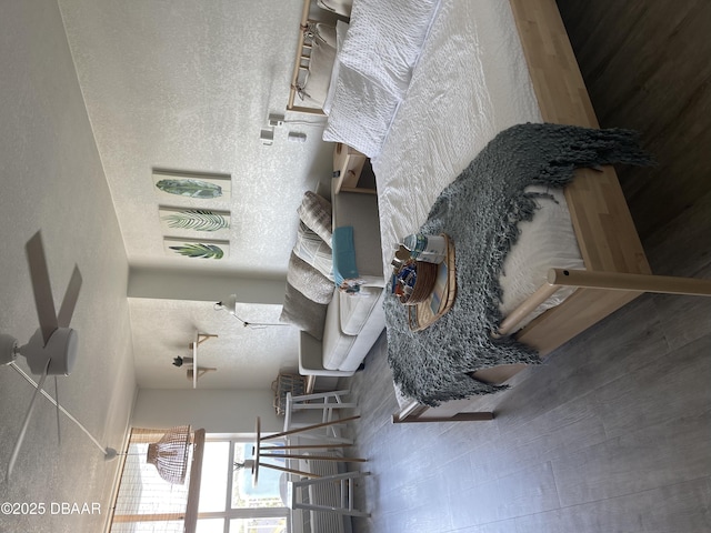 bedroom with a textured ceiling