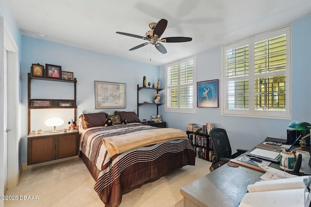 20 Porto Mar Unit 302, Palm Coast, FL 32137 - carpeted bedroom with an office area and ceiling fan