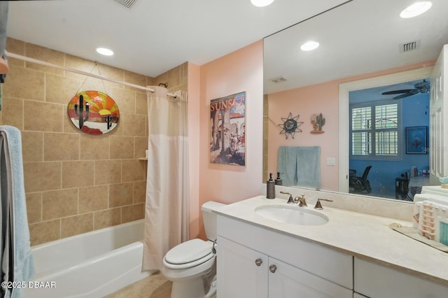 20 Porto Mar Unit 302, Palm Coast, FL 32137 - bathroom with vanity, shower / bath combo with shower curtain, and recessed lighting