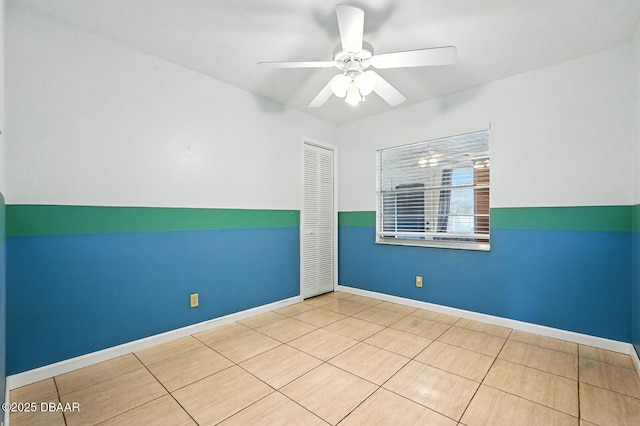 1720 Hope Dr, Ormond Beach, FL 32174 - tiled spare room with ceiling fan and baseboards