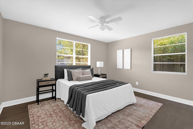 461 Brentwood Dr, Daytona Beach, FL 32117 - bedroom featuring dark wood finished floors and ceiling fan