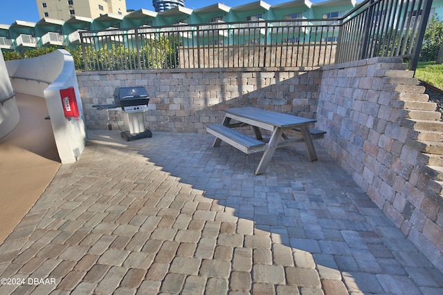 view of patio featuring area for grilling