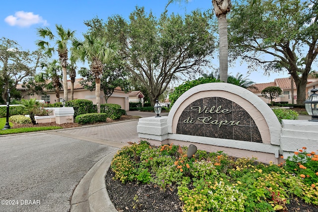 view of community sign