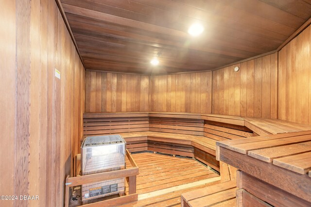 view of sauna / steam room with hardwood / wood-style flooring