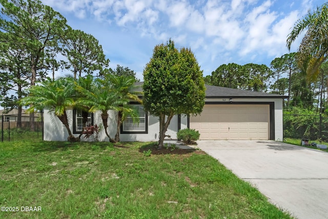 969 Commerce Rd SE Se, Unit Se, Palm Bay, FL 32909 - view of front of house featuring concrete driveway, an attached garage, and stucco siding