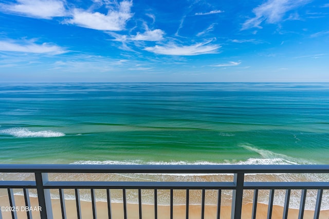 view of water feature featuring a view of the beach