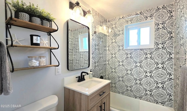 70 Ocean Shore Dr, Ormond Beach, FL 32176 - full bath with bathing tub / shower combination, vanity, and toilet
