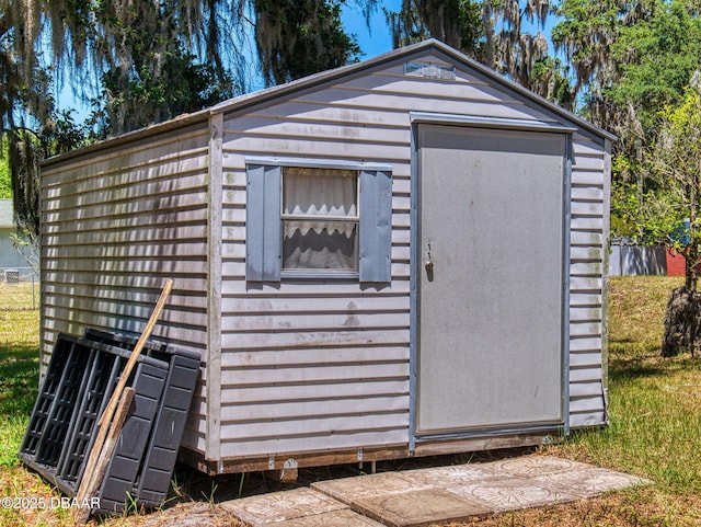 view of shed