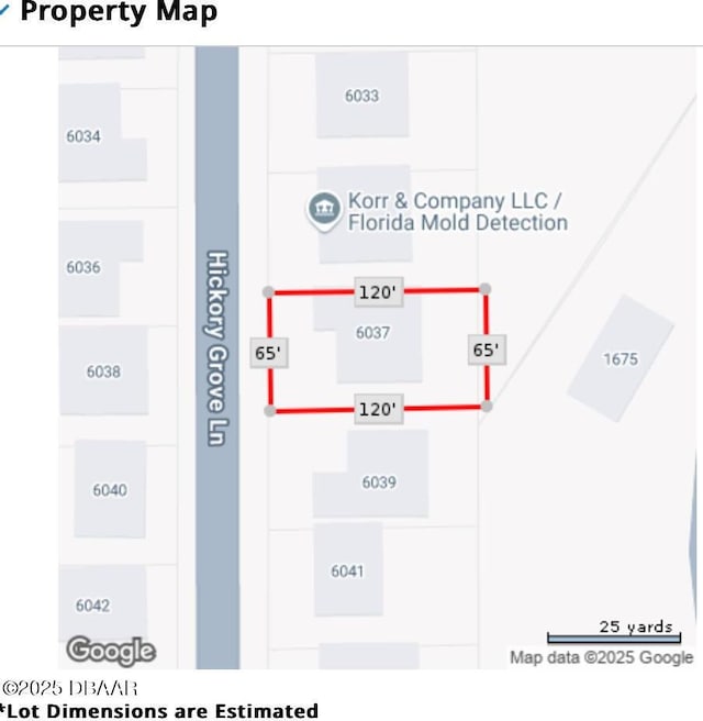 6037 Hickory Grove Ln, Port Orange, FL 32128 - map / location of property area