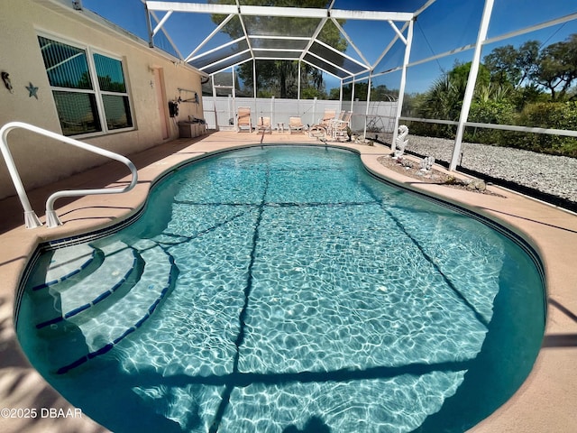 6037 Hickory Grove Ln, Port Orange, FL 32128 - view of pool with a patio and glass enclosure