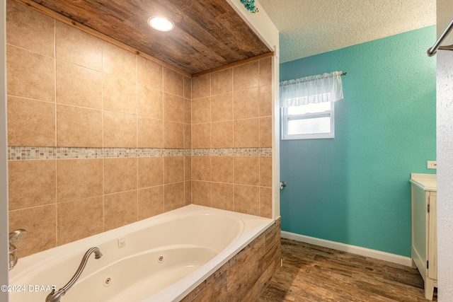 bathroom featuring a tub and wood-type flooring