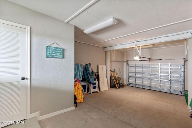 garage with baseboards