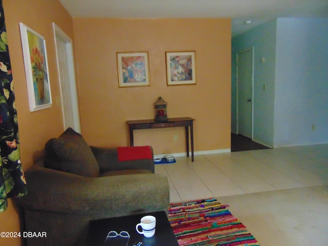 view of tiled living room