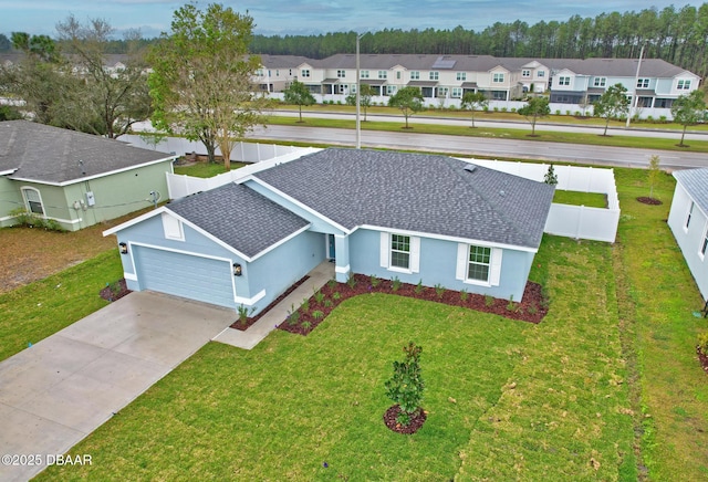 aerial view featuring a residential view