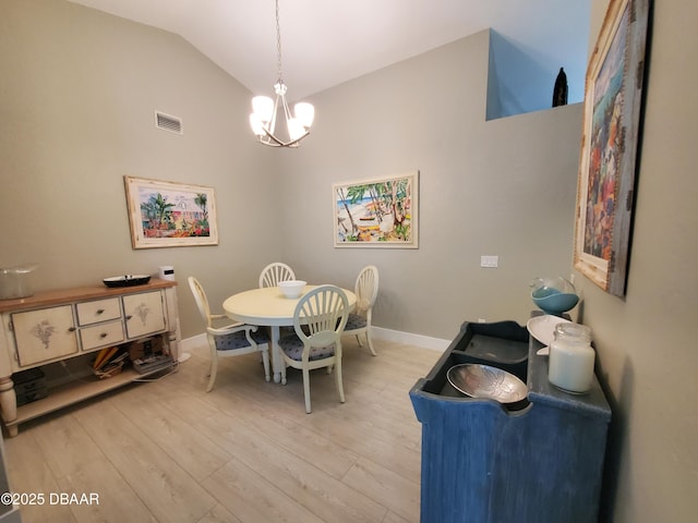 1941 Spruce Creek Lndg, Port Orange, FL 32128 - dining area featuring light wood-style flooring, a chandelier, and lofted ceiling