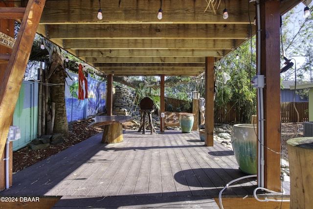 view of patio / terrace with a wooden deck