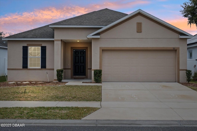 view of front facade with a garage