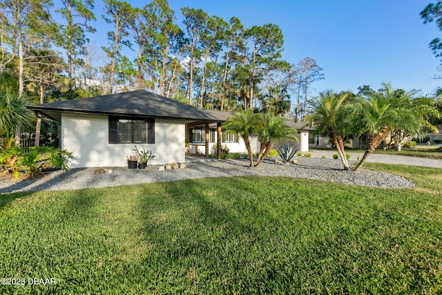 exterior space with a carport