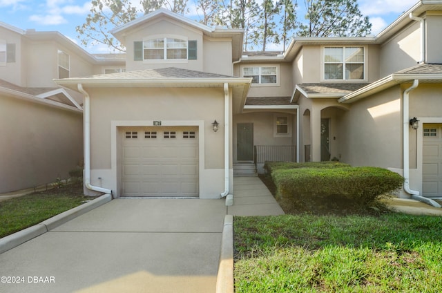 view of front of property featuring a garage