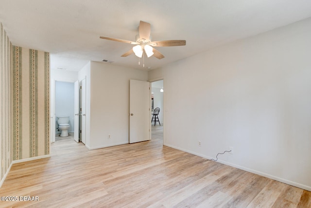 5 Park Pl, Ormond Beach, FL 32174 - spare room with light wood-style floors and a ceiling fan