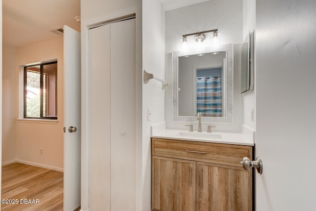5 Park Pl, Ormond Beach, FL 32174 - bathroom featuring vanity and wood finished floors
