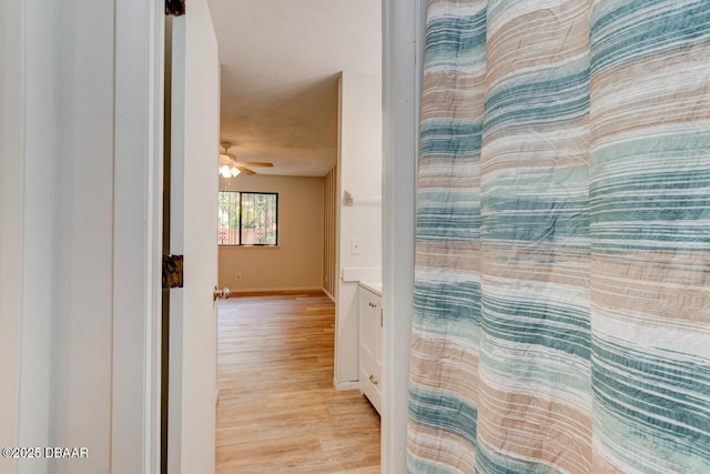 5 Park Pl, Ormond Beach, FL 32174 - bathroom with wood finished floors, vanity, and ceiling fan