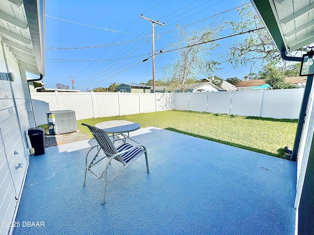 view of patio featuring cooling unit