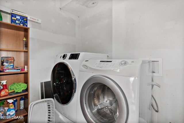 laundry area featuring washer and dryer