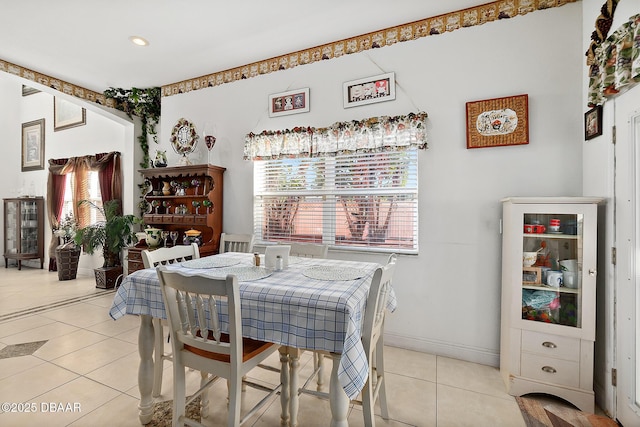 view of tiled dining space