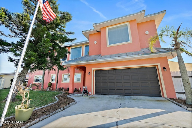 view of front facade with a garage