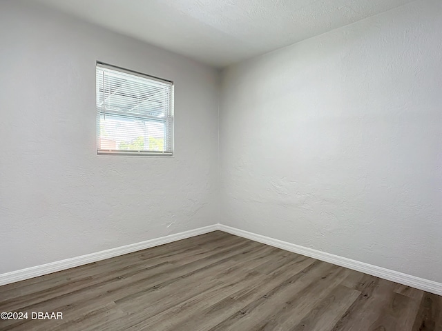 spare room featuring wood-type flooring