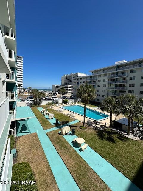 property view of water with a city view
