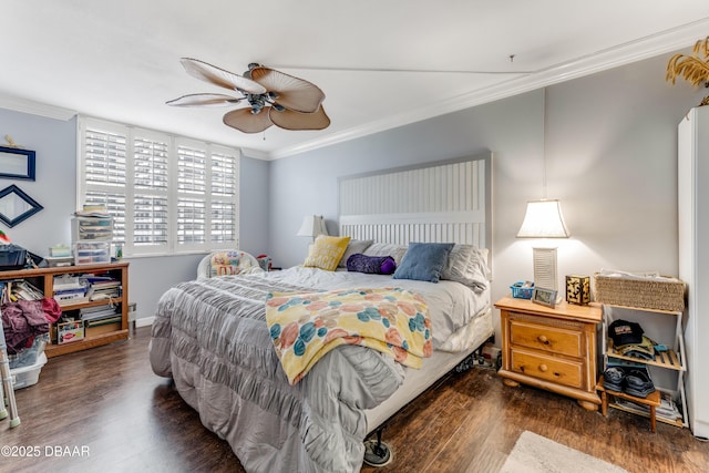 2800 N Atlantic Ave Unit 501, Daytona Beach, FL 32118 - bedroom featuring wood finished floors, ornamental molding, and a ceiling fan